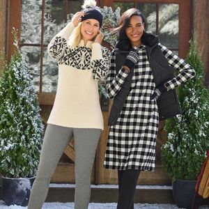 Talbots Buffalo Plaid Dress‎ Black and White Size Smalll